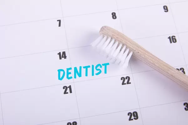 Bamboo Toothbrush with Dentist text on the calendar