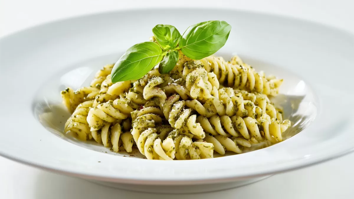 Bandnudeln mit Walnuss Pesto – Fusilli mit Basilikum