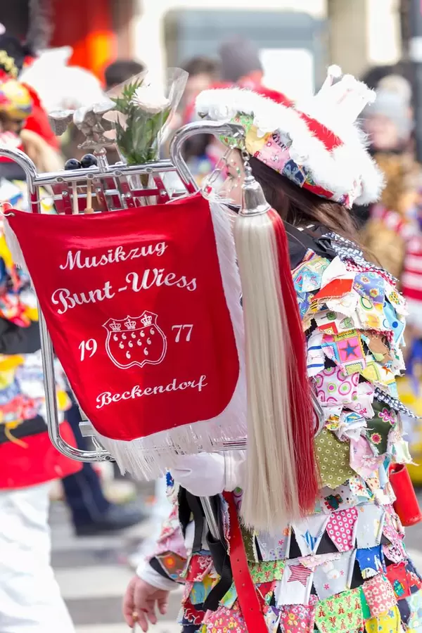 Banner des Vereins Musikzug Bunt-Weiss - Kölner Karneval 2018