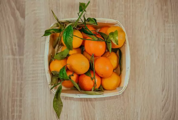 Basket of Fresh Tangerines