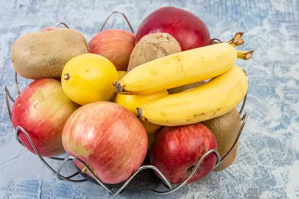 Basket with Bananas Apples Kiwi and Lemon (Flip 2019)