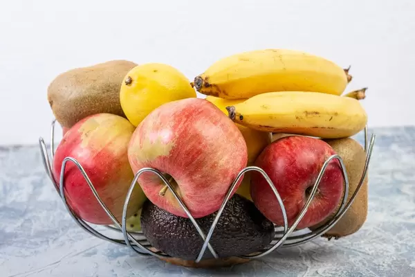 Basket with healthy fruits concept (Flip 2019)