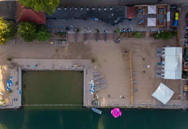 Bathing beach Weißensee in Berlin