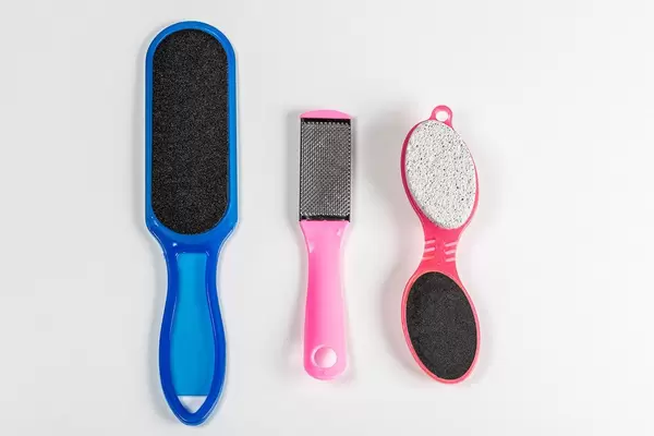 Bathroom foot care accessories, top view