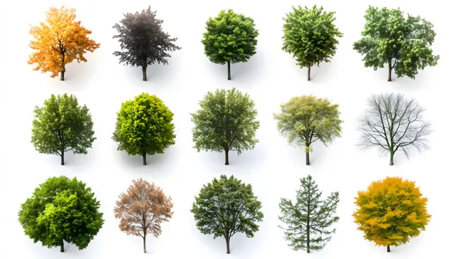 Baum-Collage in verschiedenen Jahreszeiten