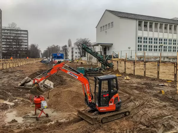 Baustelle Clarenbachstift Köln-Braunsfeld (Fundort der Fliegerbombe)