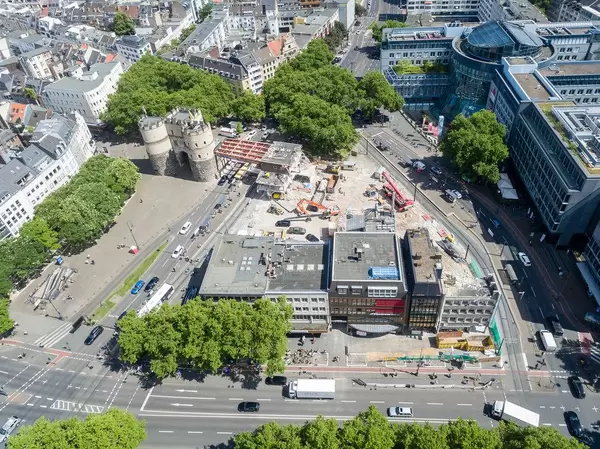 Baustelle Rudolfplatz Köln im August 2017