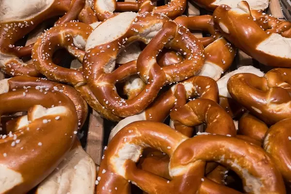 Bavarian delicacy: A bunch of pretzels with salt