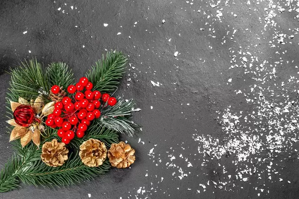 Beautiful winter holiday background with free space, decor and snow (Flip 2019)