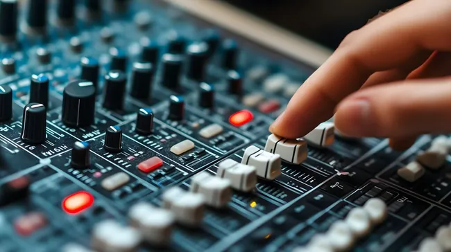 Bedienung eines Audiomischpults mit Fingern