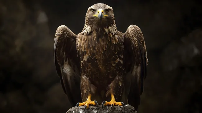 Bedrohlicher Seeadler auf dunklem Hintergrund