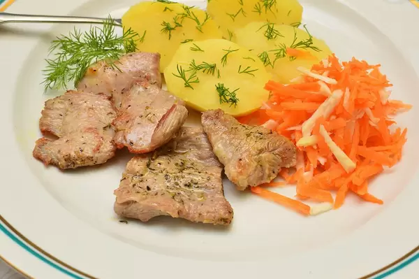 Beef, carrots and potatoes