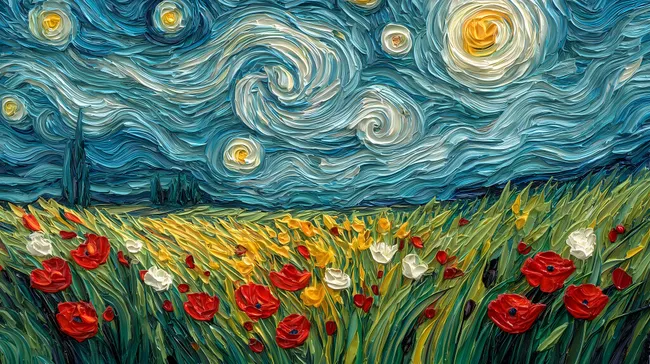 Beeindruckende Landschaft im Van-Gogh-Stil
