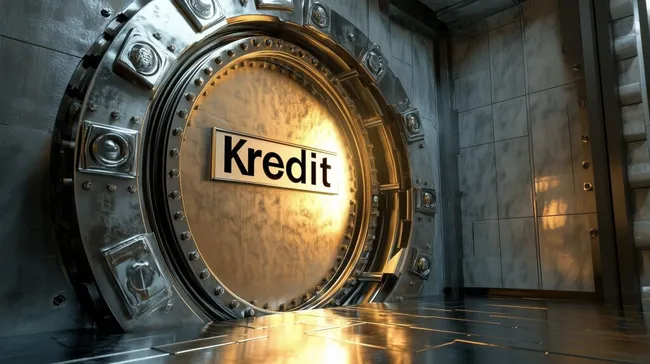 Beeindruckende Tresor-Grafik für Kredit-Konzept