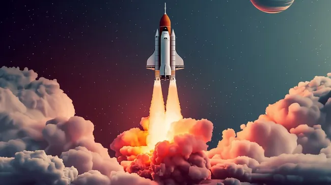 Beeindruckender Raketenstart in den Nachthimmel