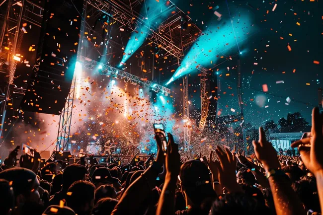 Beeindruckendes Musikfestival bei Nacht