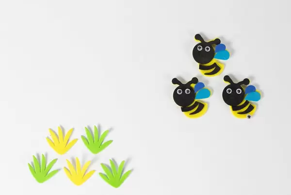 Bees flying to the flowers