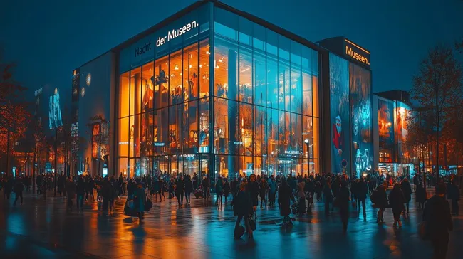 Beleuchtete Museumskulisse bei der Langen Nacht der Museen