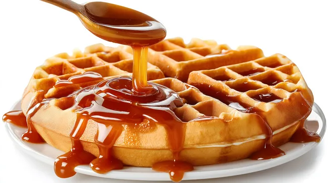 Belgische Waffel mit karamellisierter Sirup-Topping