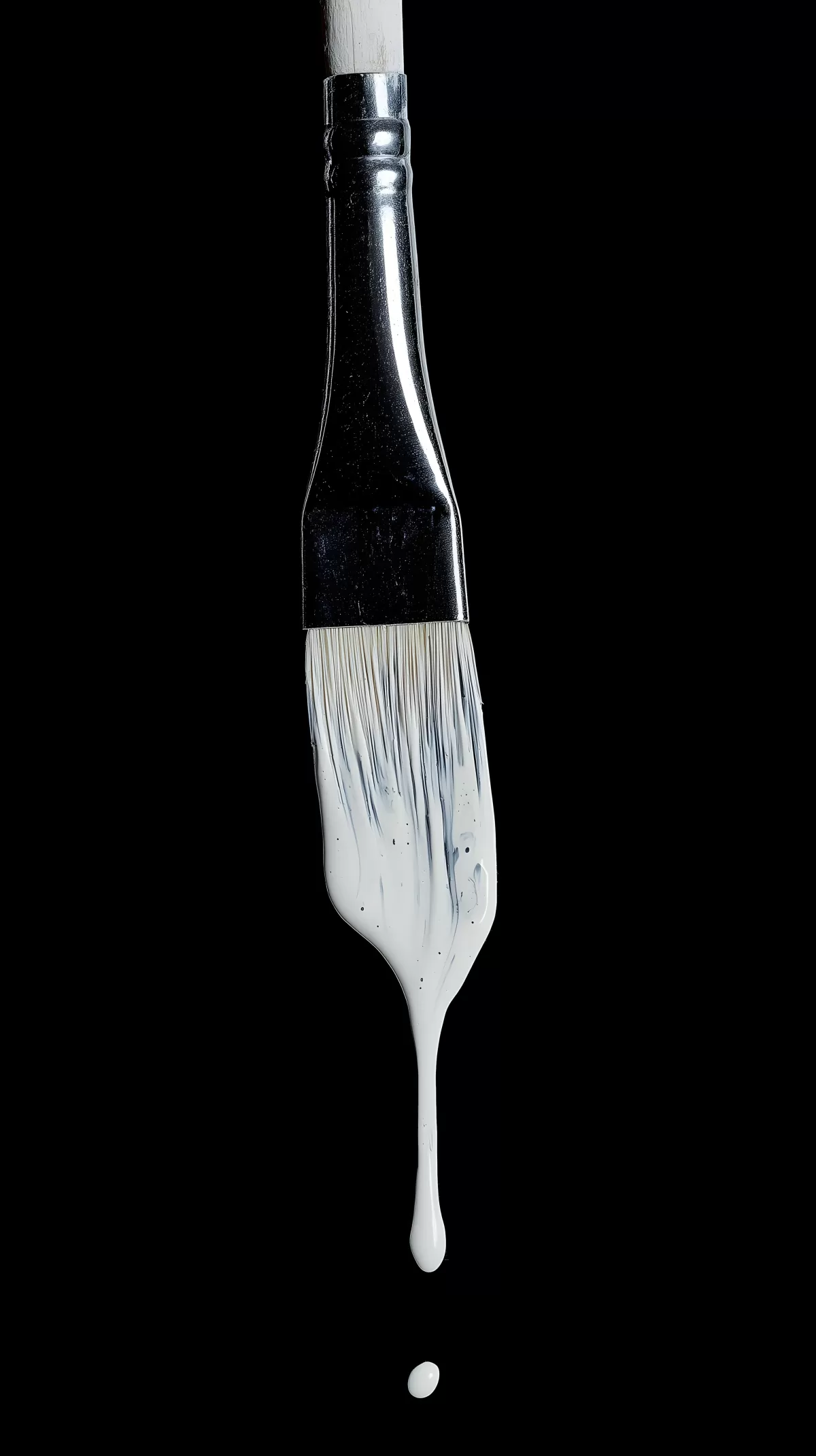 Bemalter Pinsel auf schwarzem Hintergrund