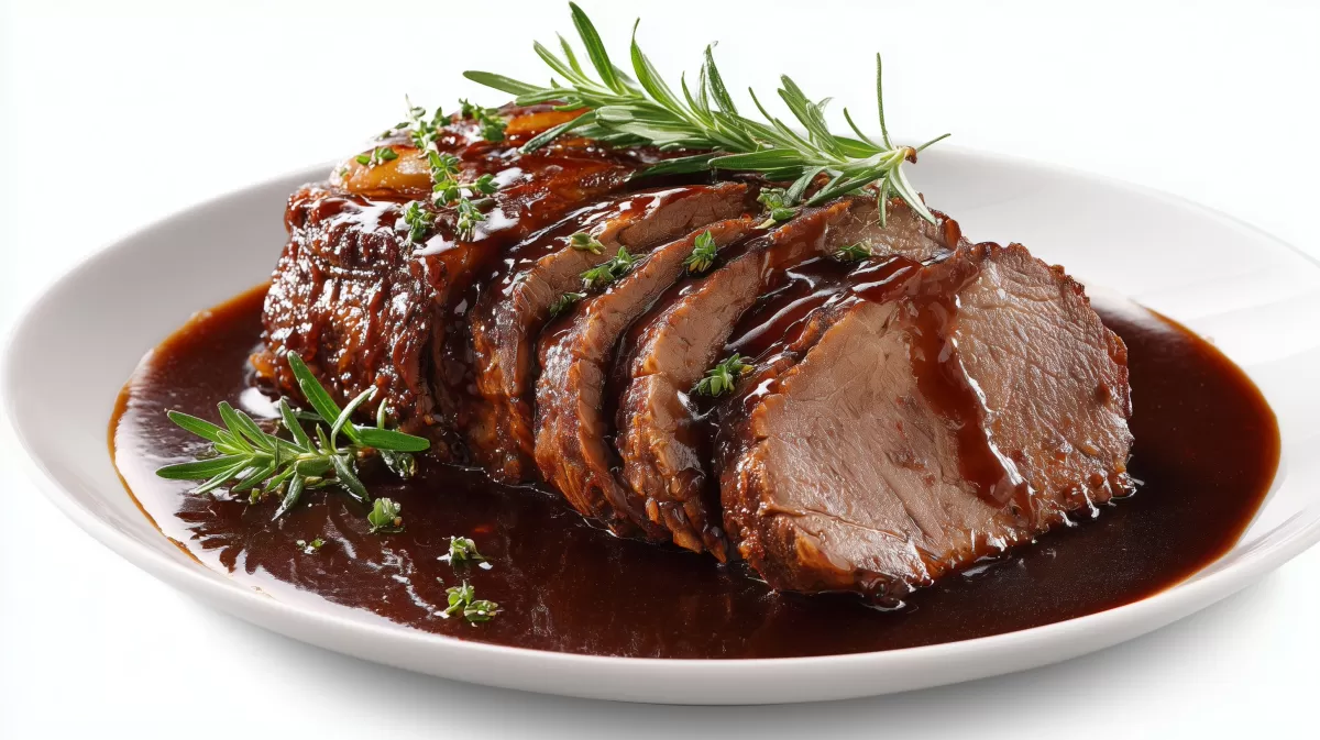 Berliner Schmorbraten in dunkler Sauce mit Rosmarin