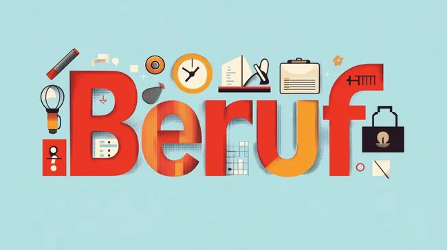 Berufswerkzeuge und Symbole für Büroarbeitsplatz