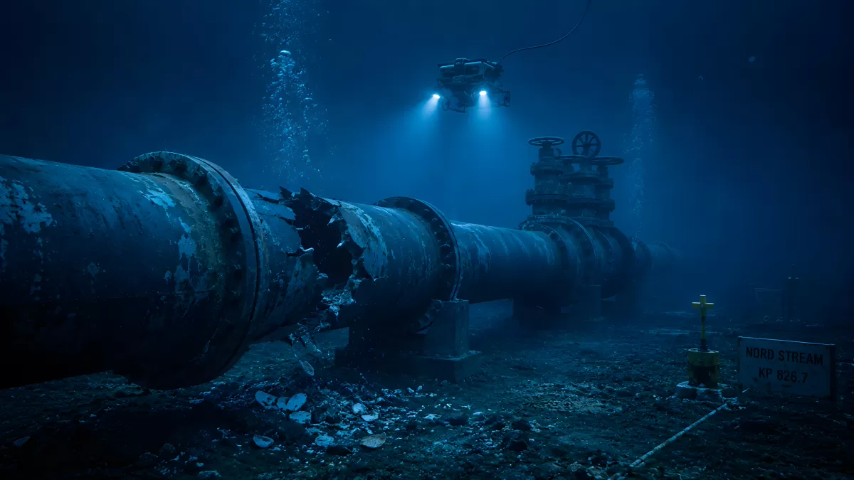 Beschädigte Nord-Stream-Pipeline auf dem Meeresgrund