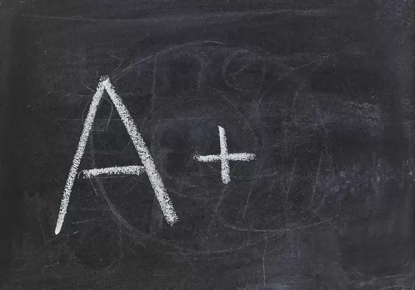 Beste Schulnote auf einer Schultafel