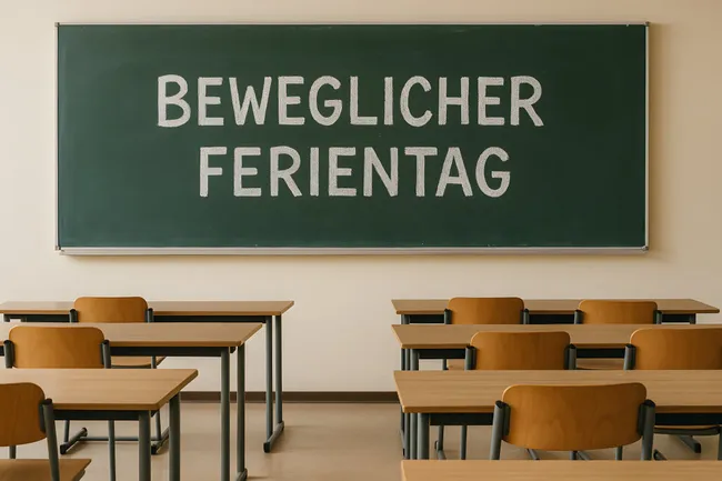 Beweglicher Ferientag in leerem Klassenraum