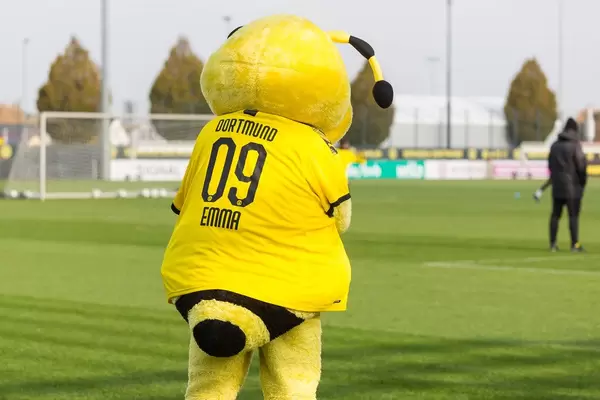 Biene Emma von hinten fotografiert bei dem öffentlichen Training des BVB