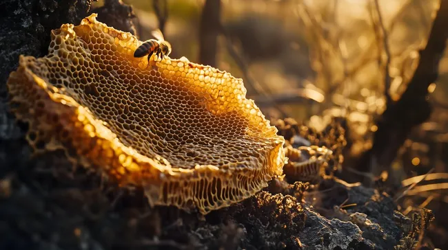 Bienenwabe in natürlicher Umgebung