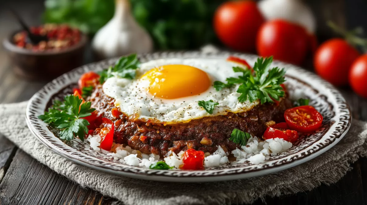 Bifteki-Hackplätzchen aus dem Ofen mit Spiegelei

Ofenfrische Bifteki-Hackplätzchen mit Spiegelei