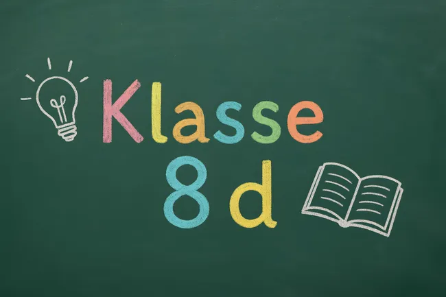 Bildungstafel mit Kreide-Illustration und Text