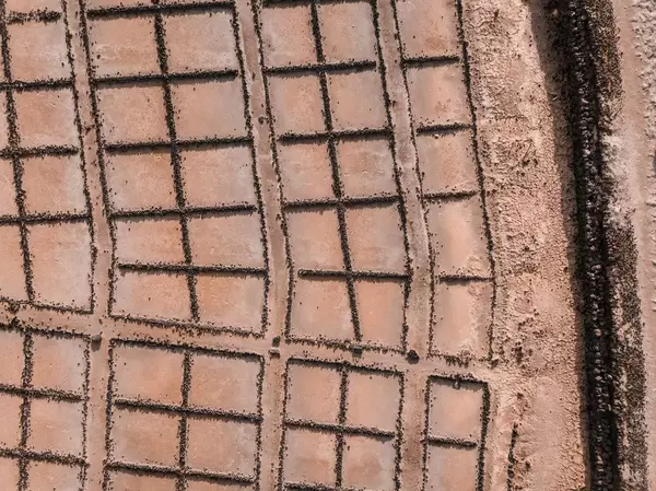 Bird eye view of Salt evaporation pond / Vogelperspektive von Salzverdampfungsteich