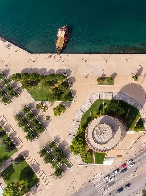 Bird's eye view of White Tower of Thessaloniki