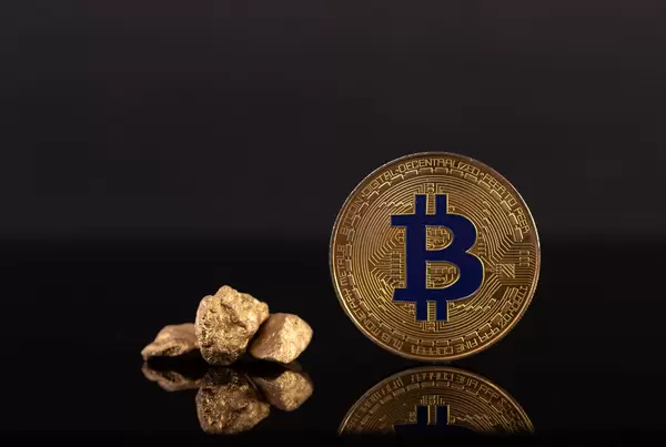 Bitcoin and gold nuggets