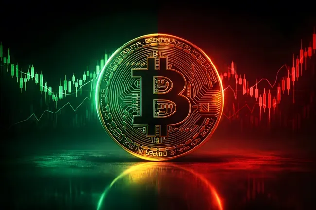 Bitcoin-Kryptowährung vor Chartanalyse