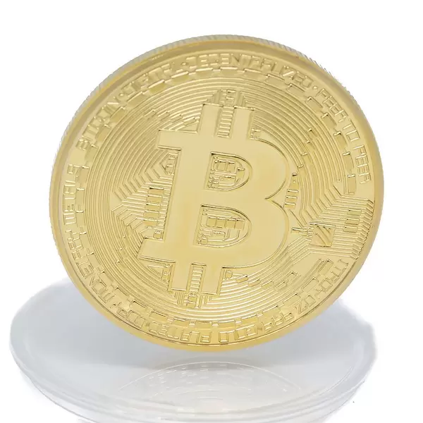 Bitcoin Münze Gold Nahaufnahme