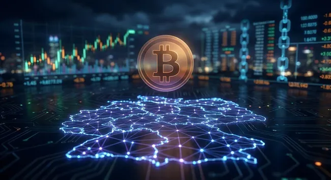 Bitcoin-Netzwerk über Deutschland-Karte