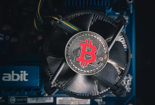 Bitcoin on a cooling computer fan