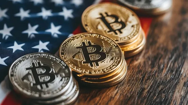 Bitcoin und amerikanische Flagge: Digitale Währung im US-Kontext
