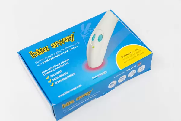 Bite Away: elektronisches Gerät für symptomatische Behandlung von Insektenstichen und- bissen