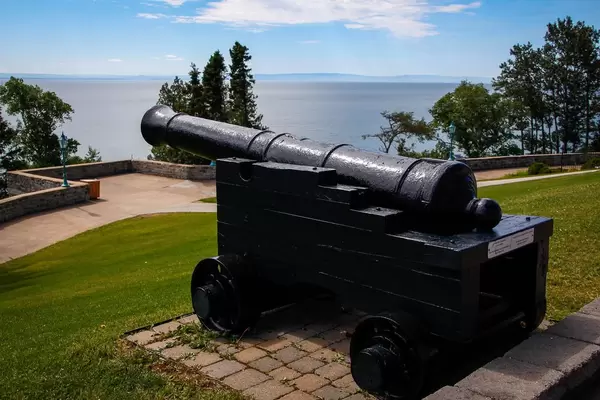 Black Cannon in Front of the Water