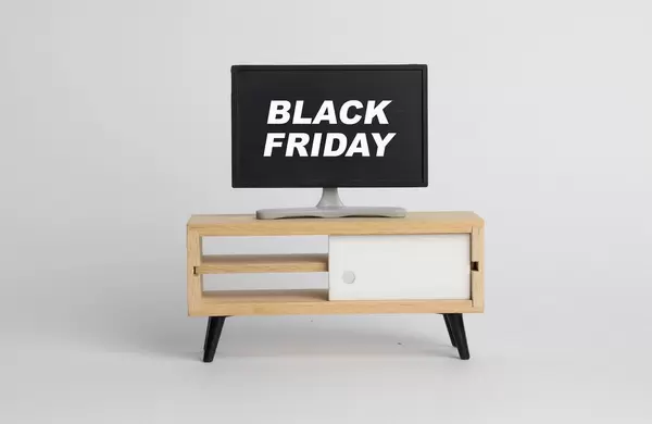 Black Friday text on screen