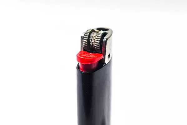 Black lighter on white background