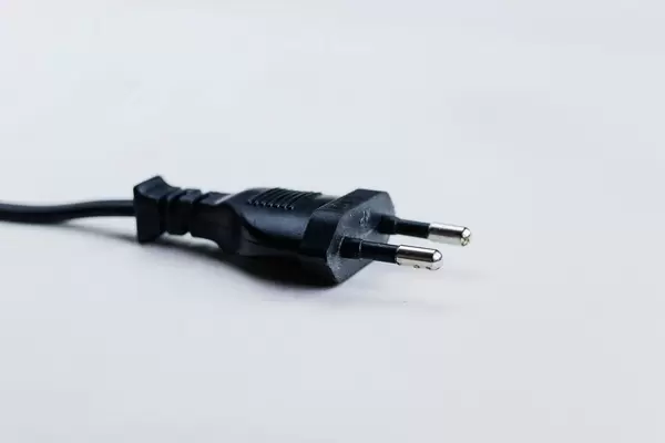 Black plug on white background