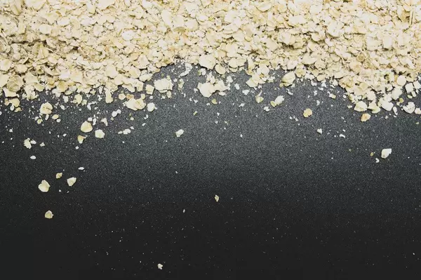 Black surface with oatmeal