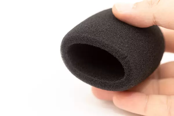 Black wind protection sponge for microphone in the hand