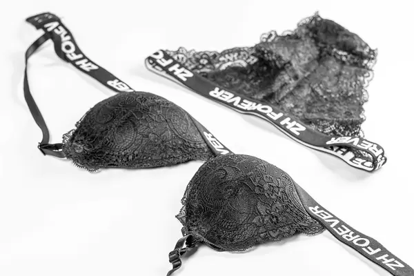 Black womens bra and panties