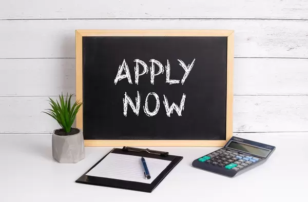 Blackboard with Apply Now text
